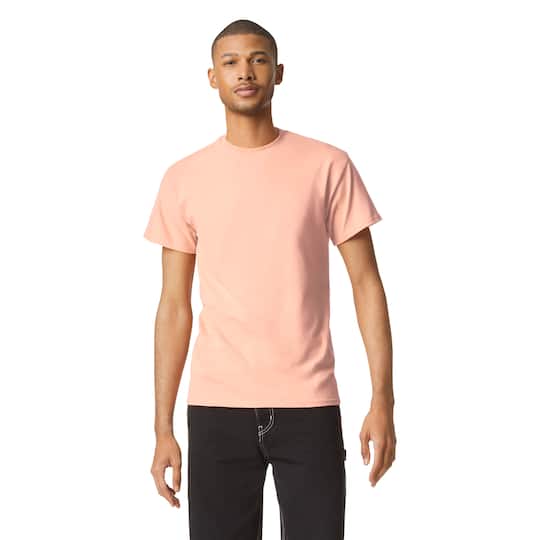 Gildan Adult Short Sleeve T-Shirt - 100% Cotton, Sand Color, Small Size